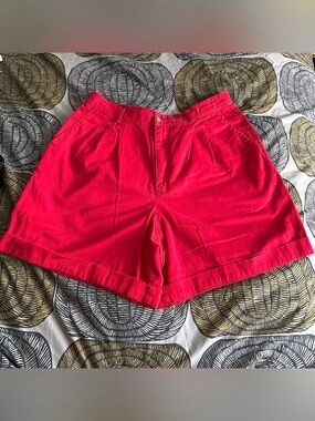 LIZSPORT BY LIZ CLAIBORNE HIGH WAIST RED MOM SHORTS